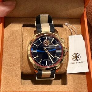 Tory Burch Gold Case Blue Dial Watch